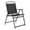 3-Piece Folding Bistro Set – Sling Chairs & Glass Table for Outdoor Living