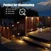 16 solar outdoor deck lights, garden lights, atmosphere lights, LED walk lights, light source control, suitable for balconies, terraces, stair fences,