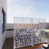 Metal Privacy Screens W3.8Ft X H6Ft Outdoor and Indoor Divider with Free Standing Decorative Privacy Screen for Balcony Patio Garden Room Divider, Bla