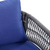 4-Piece Patio Furniture Set – Deep Seating Outdoor Sofa with Acacia Wood Table & Thick Cushions