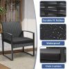 3 Piece Outdoor Furniture Set, 2 Waterproof Chairs and 1 Bistro Table Furniture Set, Wicker Rattan Conversation Set