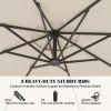 Outdoor Offset Patio Umbrella with Infinite Tilt Waterproof and Fade Resistant Recycled Fabric Canopy Cantilever Hanging Umbrella for Deck Garden Back