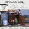 Outdoor Stainless Steel Grilling Tabletop Cart