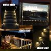 16 solar outdoor deck lights, garden lights, atmosphere lights, LED walk lights, light source control, suitable for balconies, terraces, stair fences