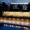 16 solar outdoor deck lights, garden lights, atmosphere lights, LED walk lights, light source control, suitable for balconies, terraces, stair fences,