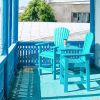 Patio Bar Stools Adirondack Arm Chairs Set of 2 – HDPE Outdoor Chairs with Detachable Table