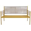 4-Piece Outdoor Rope Patio Furniture Set with Tempered Glass Table & Thick Cushions