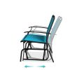 2 Seat Mesh Patio Loveseat Sw g Glider Rocker with Armrests