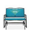 2 Seat Mesh Patio Loveseat Sw g Glider Rocker with Armrests