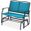 2 Seat Mesh Patio Loveseat Sw g Glider Rocker with Armrests
