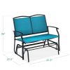 2 Seat Mesh Patio Loveseat Sw g Glider Rocker with Armrests