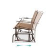 2 Seater Mesh Patio Loveseat Sw g Glider Rocker with Armrests