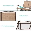 2 Seater Mesh Patio Loveseat Sw g Glider Rocker with Armrests