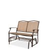 2 Seater Mesh Patio Loveseat Sw g Glider Rocker with Armrests