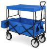 Collapsible Utility Wagon Cart Indoor/Outdoor with Canopy