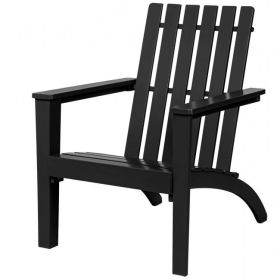 Indoor/Outdoor Acacia Wood Adirondack Lounge Armchair (Option: Black)
