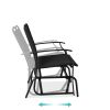 2 Seat Mesh Patio Loveseat Sw g Glider Rocker with Armrests