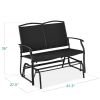 2 Seat Mesh Patio Loveseat Sw g Glider Rocker with Armrests