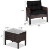 3 Piece Brown PE Rattan Outdoor Dining Patio Furniture Set