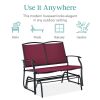 2 Seat Mesh Patio Loveseat Sw g Glider Rocker with Armrests