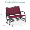 2 Seat Mesh Patio Loveseat Sw g Glider Rocker with Armrests