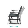 2 Seat Mesh Patio Loveseat Sw g Glider Rocker with Armrests