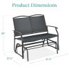 2 Seat Mesh Patio Loveseat Sw g Glider Rocker with Armrests
