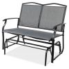 2 Seater Mesh Patio Loveseat Sw g Glider Rocker with Armrests