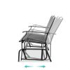 2 Seater Mesh Patio Loveseat Sw g Glider Rocker with Armrests
