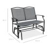 2 Seater Mesh Patio Loveseat Sw g Glider Rocker with Armrests