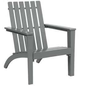 Indoor/Outdoor Acacia Wood Adirondack Lounge Armchair (Option: Grey)