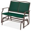 2 Seat Mesh Patio Loveseat Sw g Glider Rocker with Armrests