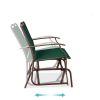 2 Seat Mesh Patio Loveseat Sw g Glider Rocker with Armrests