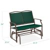 2 Seat Mesh Patio Loveseat Sw g Glider Rocker with Armrests