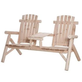 Adirondack Patio 2 Chair Lounger with Center Coffee Table (Option: Natural)