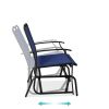 2 Seat Mesh Patio Loveseat Sw g Glider Rocker with Armrests