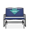 2 Seat Mesh Patio Loveseat Sw g Glider Rocker with Armrests