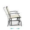 2 Seat Mesh Patio Loveseat Sw g Glider Rocker with Armrests