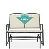 2 Seat Mesh Patio Loveseat Sw g Glider Rocker with Armrests
