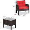 3 Piece Brown PE Rattan Outdoor Dining Patio Furniture Set