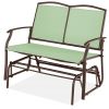 2 Seat Mesh Patio Loveseat Sw g Glider Rocker with Armrests
