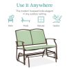 2 Seat Mesh Patio Loveseat Sw g Glider Rocker with Armrests