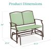 2 Seat Mesh Patio Loveseat Sw g Glider Rocker with Armrests