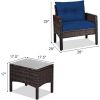 3 Piece Brown PE Rattan Outdoor Dining Patio Furniture Set