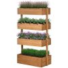 4 Tier Vertical Wooden Planter Box Raised Bed