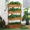 4 Tier Vertical Wooden Planter Box Raised Bed