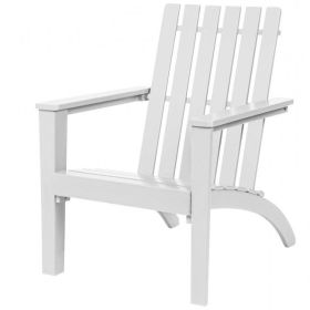 Indoor/Outdoor Acacia Wood Adirondack Lounge Armchair (Option: White)